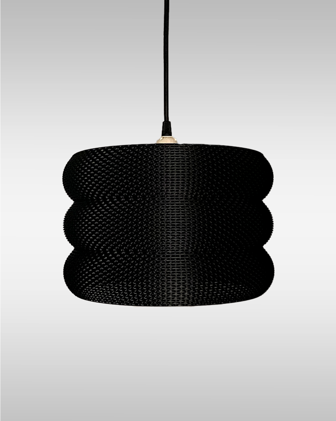 Side view of the Mara Lampshade displaying its elegant contours and artistic RippleMesh texture, ideal for enhancing indoor lighting.
