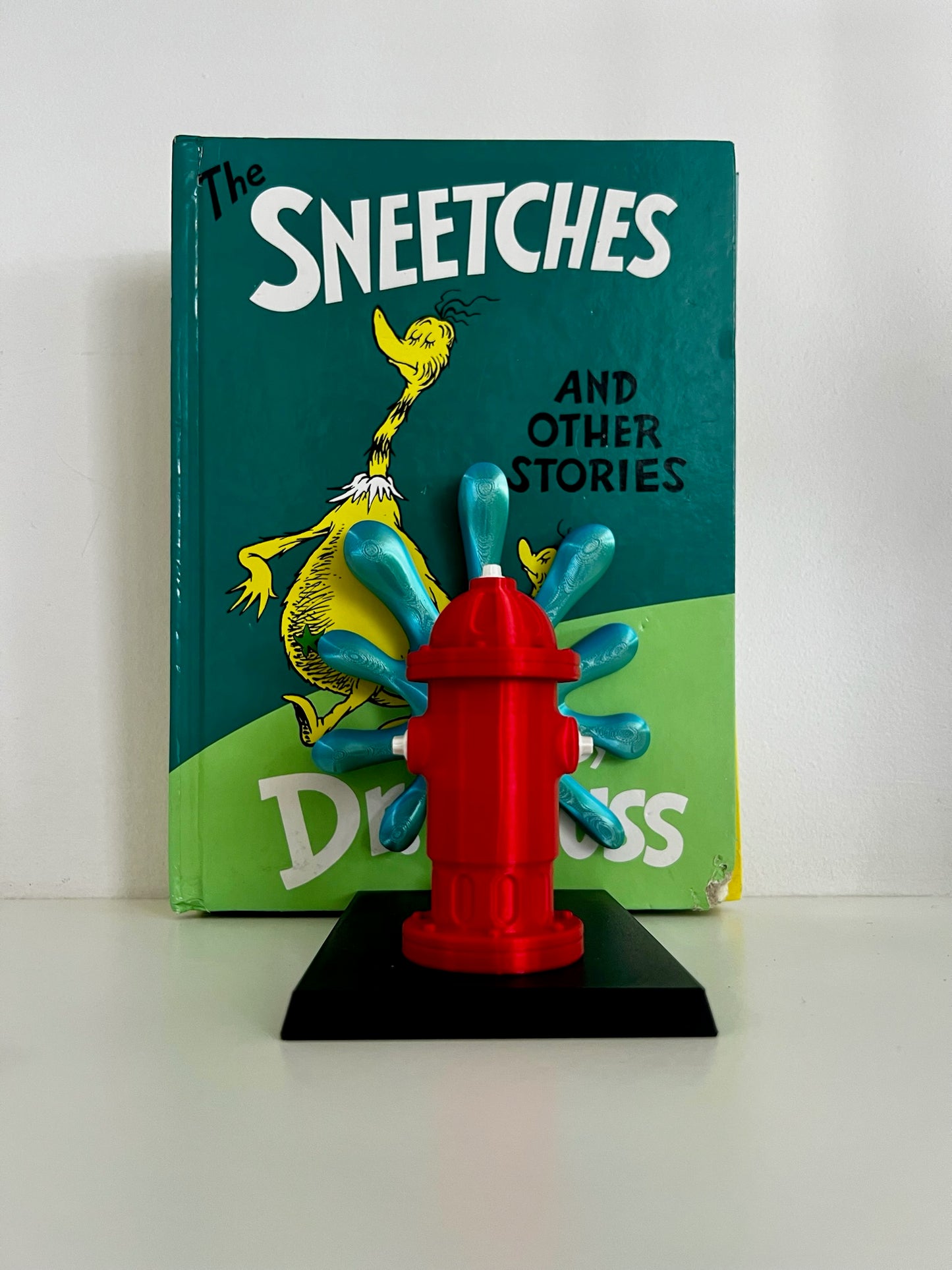 Whimsical Fire Hydrant Bookend | Colorful, Handmade Book Holder for Home or Office Decor