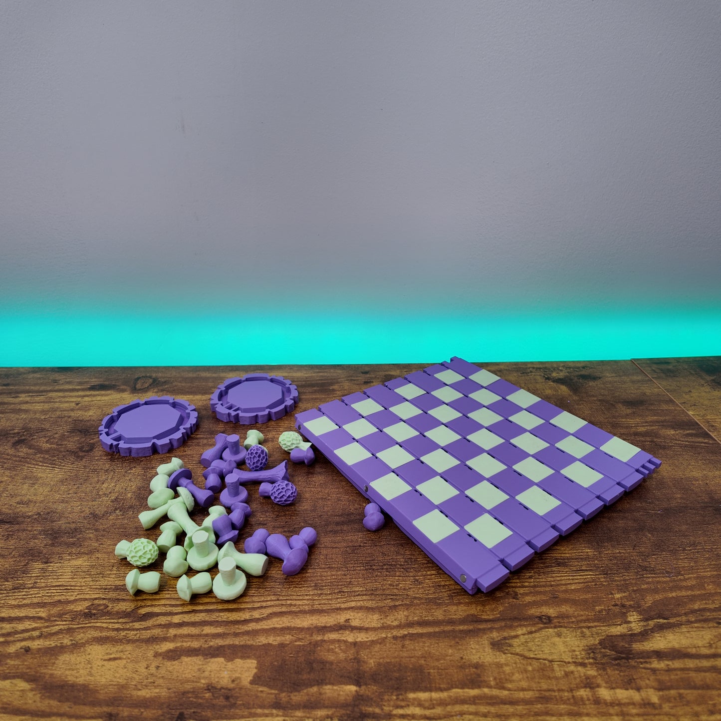 Travel Forest Chess & Checkers Set | Fungi Inspired and Multiple Color Options