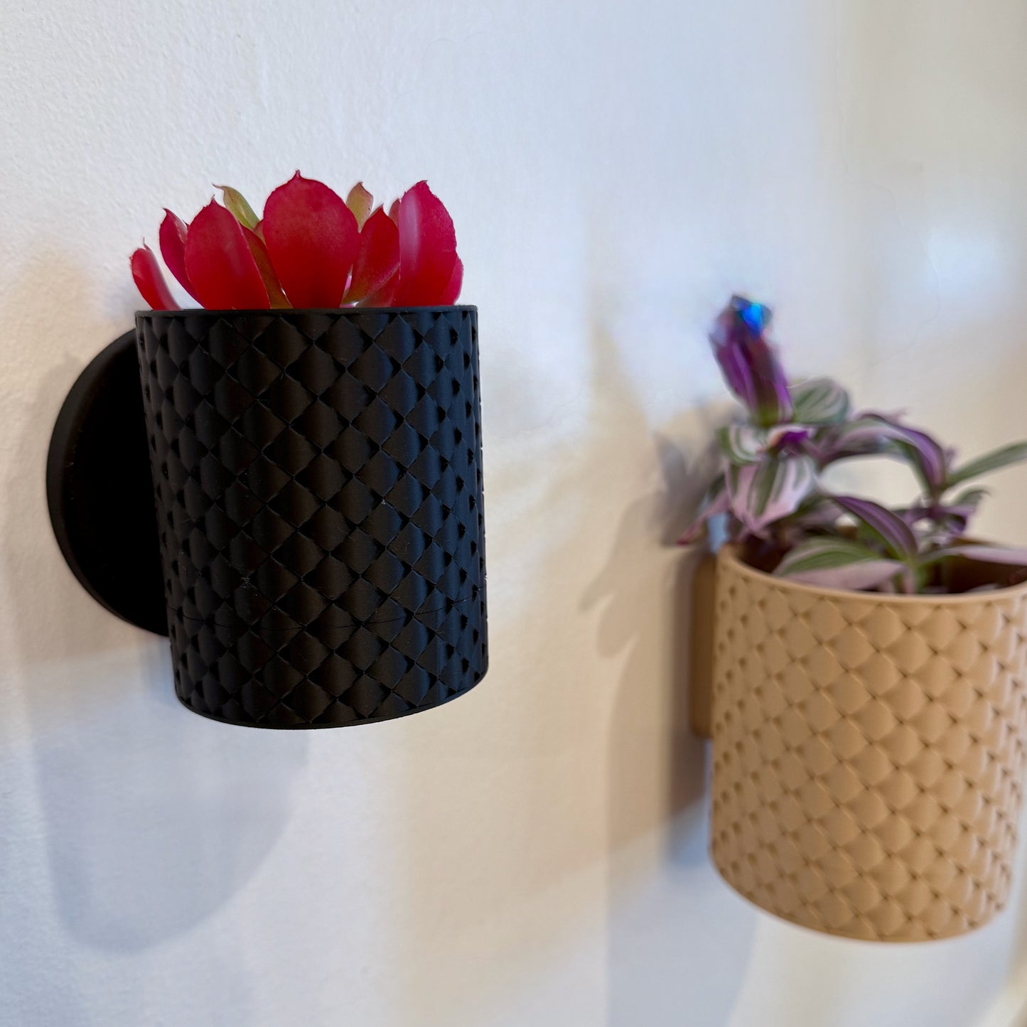A versatile planter with a quilted texture, ideal for brightening up your kitchen, entryway, or patio with a natural aesthetic.