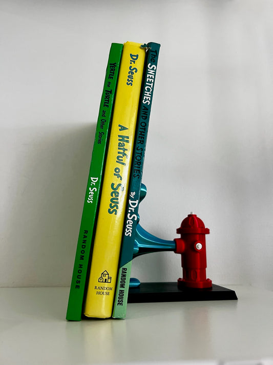 Whimsical Fire Hydrant Bookend | Colorful, Handmade Book Holder for Home or Office Decor