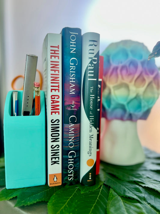 Rainbow Organizer Bookend - Colorful Desktop Accessory for Books and Succulent Display