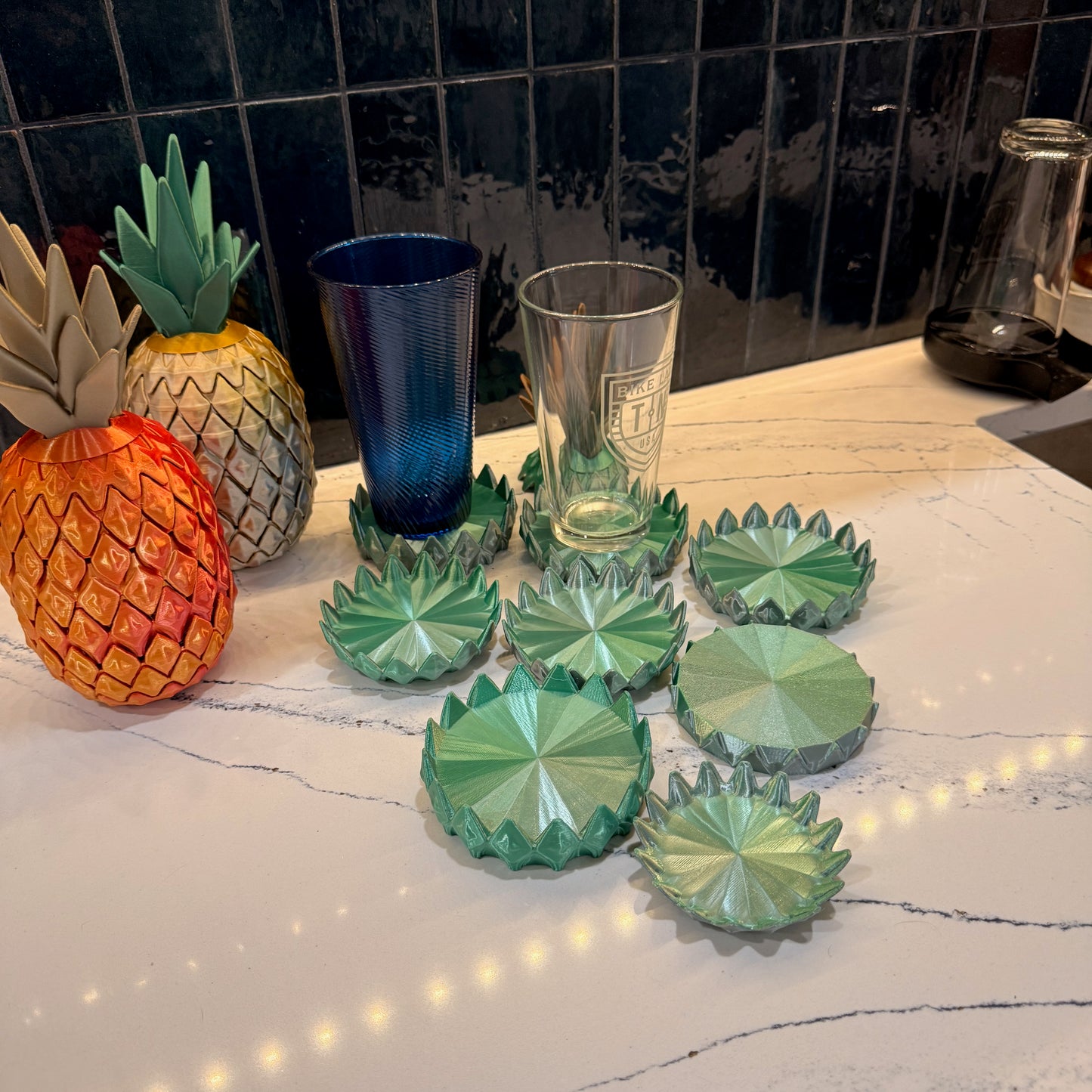 Pineapple Coasters Set – Tropical Drink Coasters