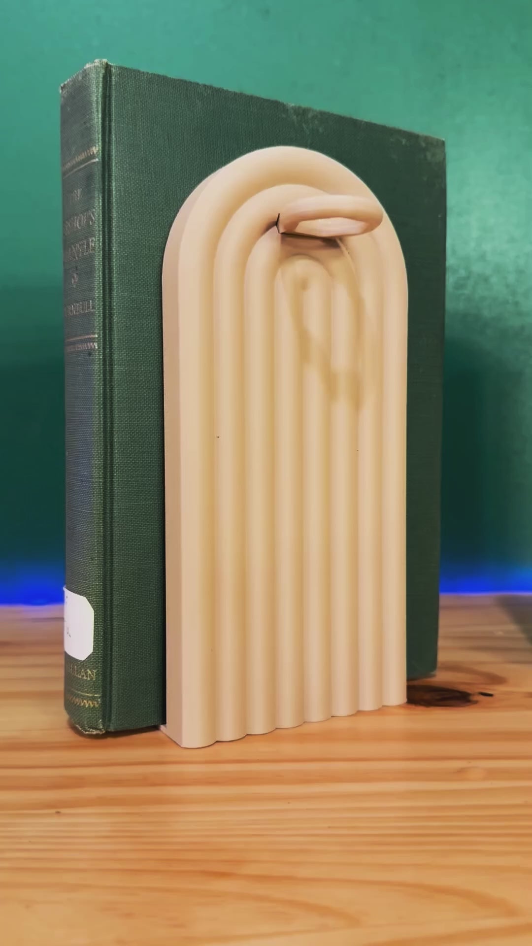 A new plant cutting in the glass tube of a propagation bookend.