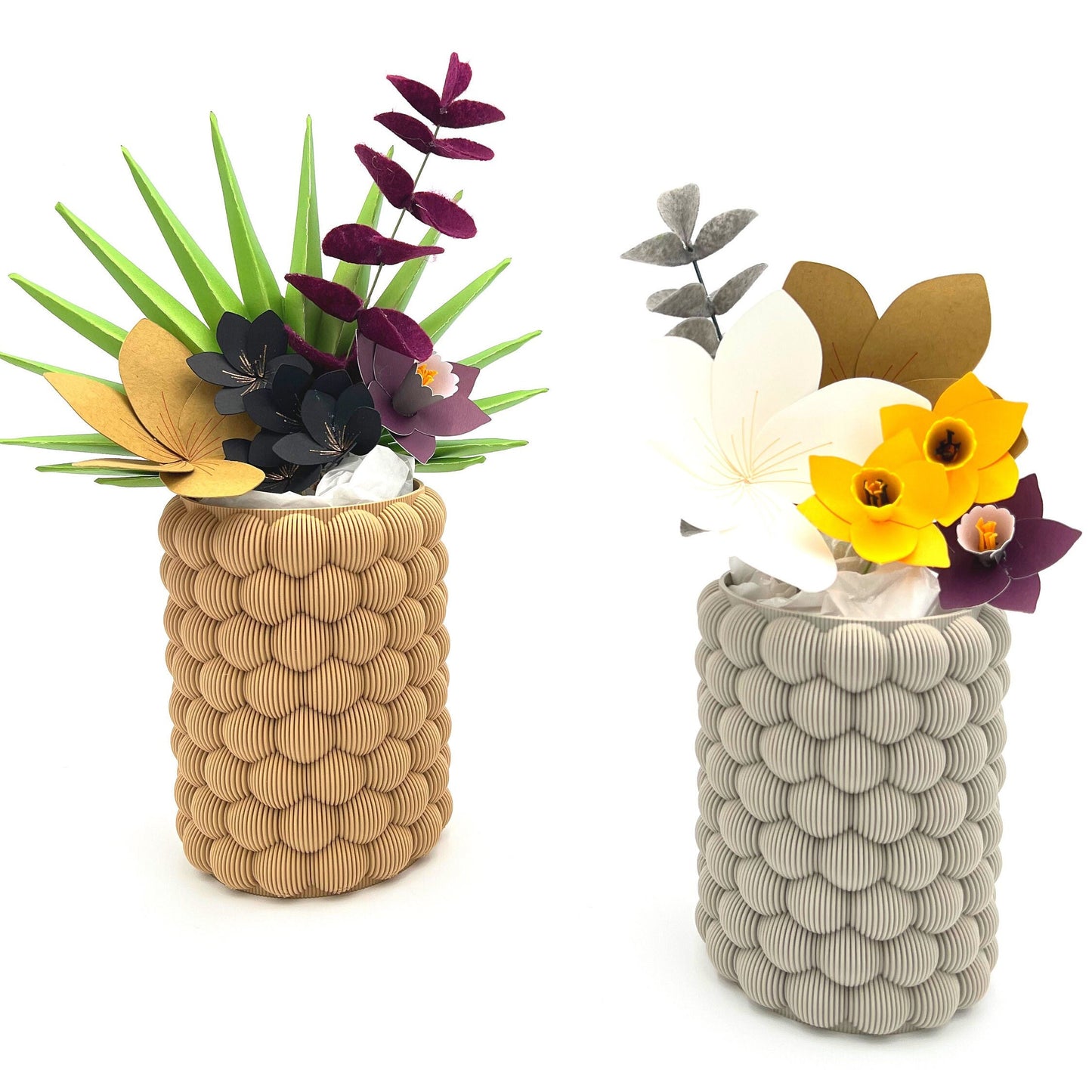 Blobish Modern Contemporary Vase for Cut/Dried Flowers or Live Plants | Drainage Hole Available | Beautiful Matte Color | Decor